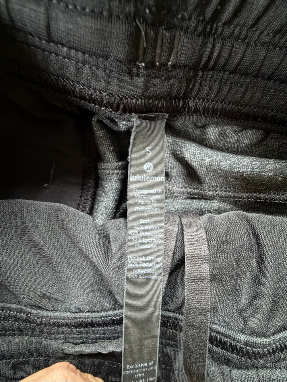 Lululemon Men Intent Jogger Sweatpants Sz S Grey/Black Heathered Zip Back Pocket